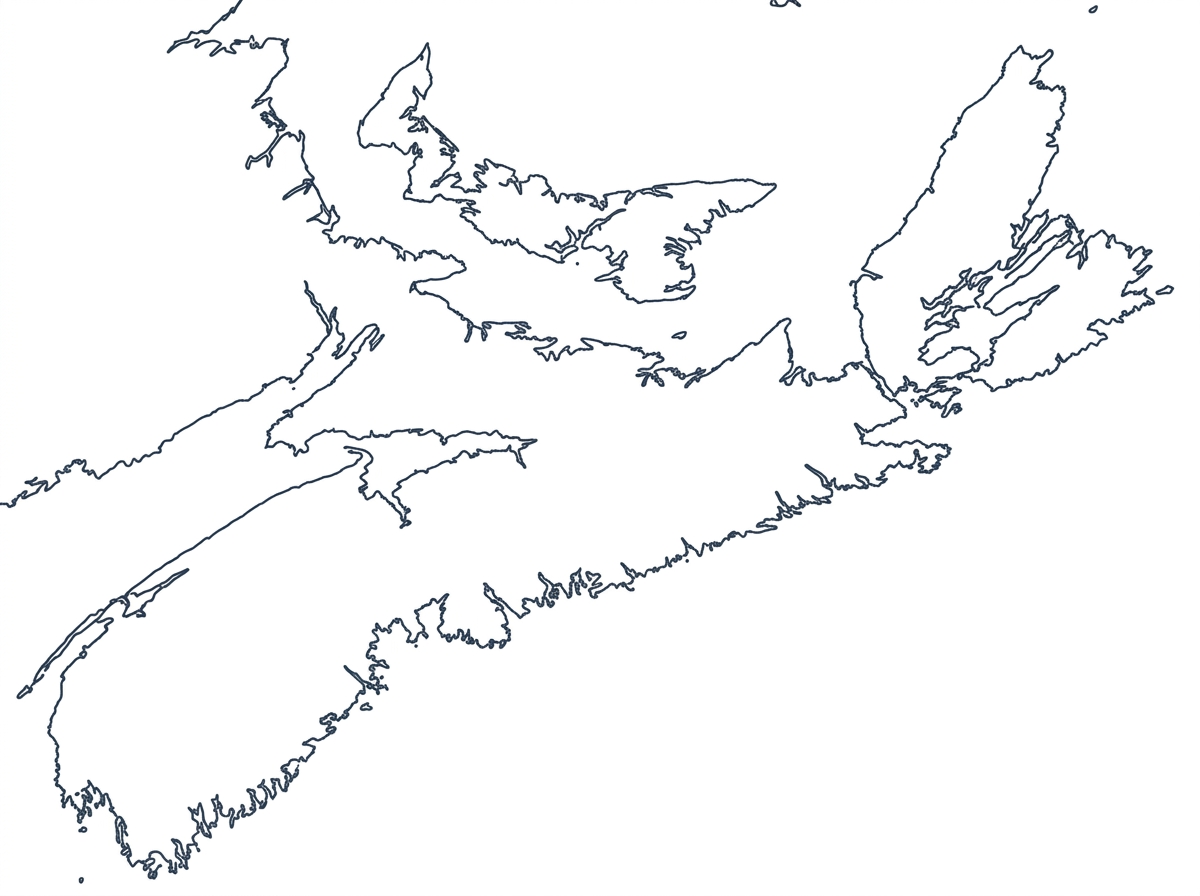 High-Resolution Outline Map of Nova Scotia