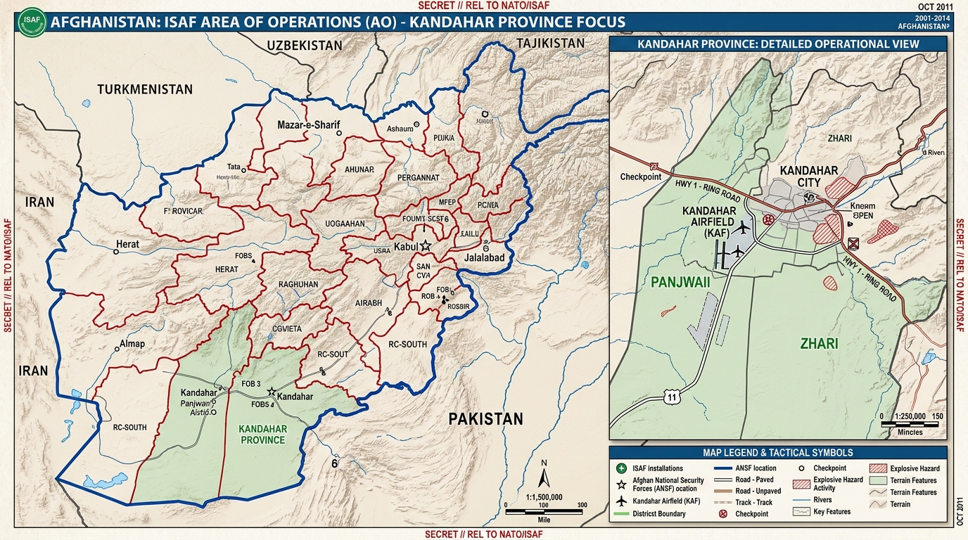 Afghanistan Kandahar Military Map