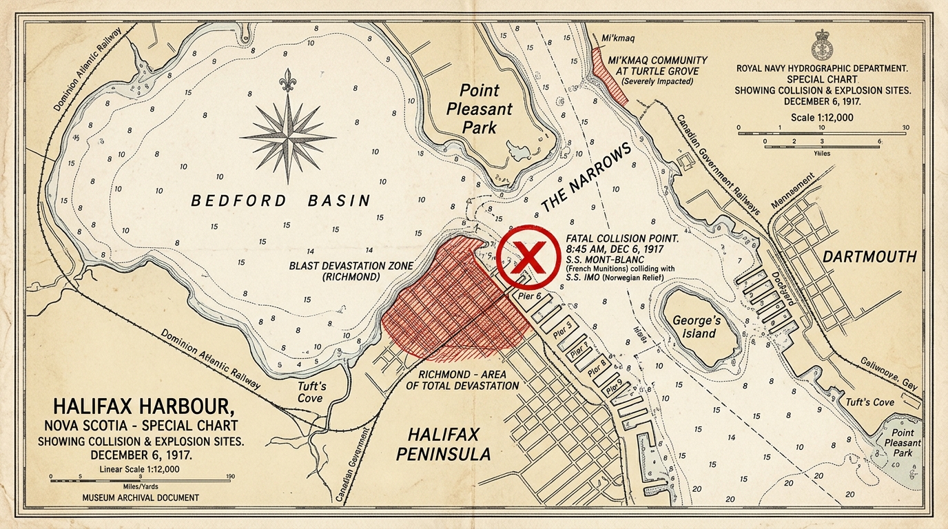 Halifax Harbour 1917 Nautical Chart