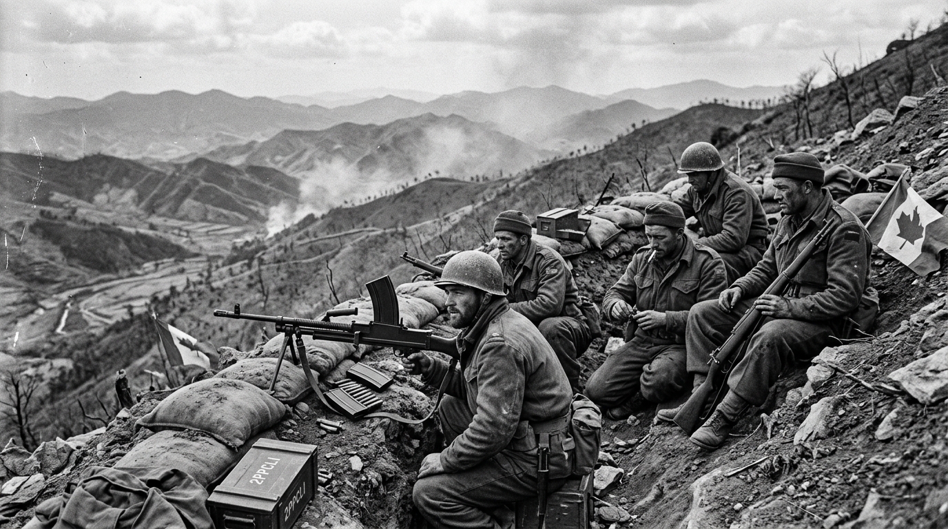 Canadians Holding Hill 677 at Kapyong