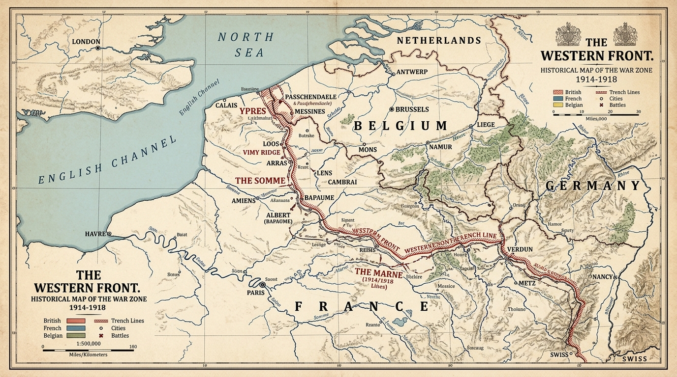 Western Front Historical Military Map