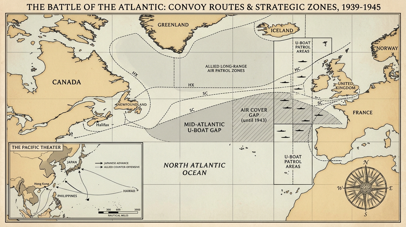 Battle of the Atlantic and Pacific Map