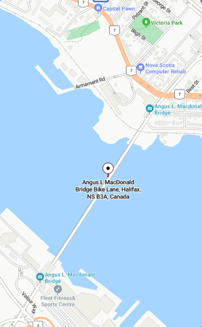 Angus L. Macdonald Bridge Map