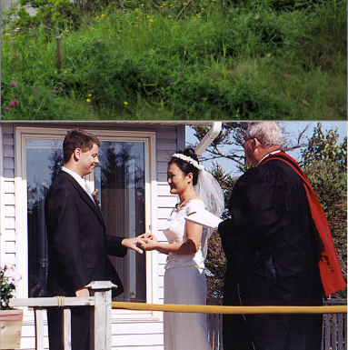 Wedding on Front Porch (25 Years Ago)